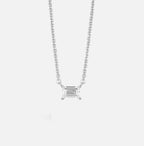 Collana punto luce in oro e diamante naturale smeraldo 0.45ct