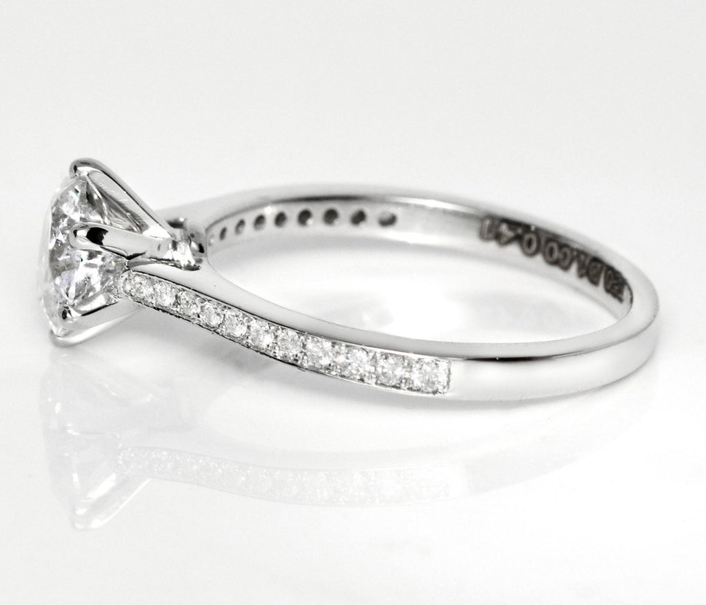 Anello - 18 carati Oro bianco, 1,00 ct E VVS- 1.41ct. tw. Diamante (Naturale)