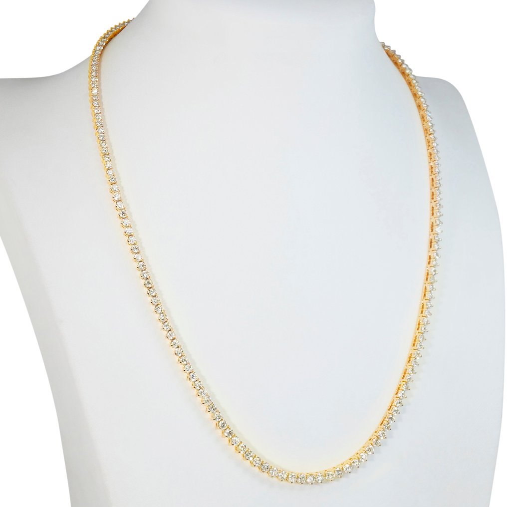 Collana Tennis- 18 carati Oro giallo - 8.67ct. Diamante (Naturale)