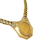 Collana in oro giallo 18k  con diamanti naturali 0.81 ct e sterline d'oro 22k