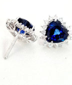 Orecchini - 18 carati Oro bianco Zaffiro - Diamante