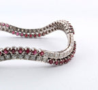 Bracciale tennis in oro bianco e rubino naturali e diamanti naturali 9.00ct