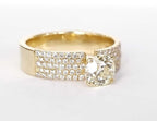 Anello solitario in oro giallo 18k e diamanti naturali 1.15ct