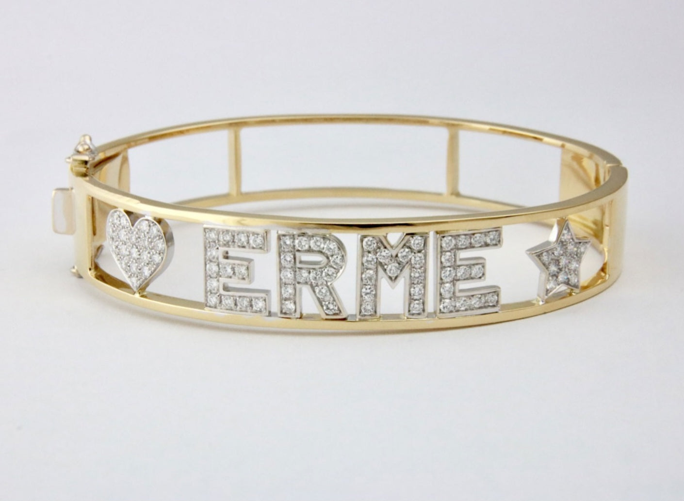 Bracciale personalizzato in oro bianco 18k e diamanti naturali