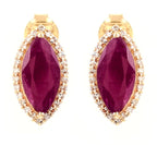 Orecchini - 18carati Oro giallo - 2.27ct. tw. Rubino - Diamante