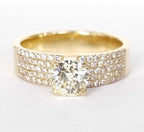 Anello solitario in oro giallo 18k e diamanti naturali 1.15ct