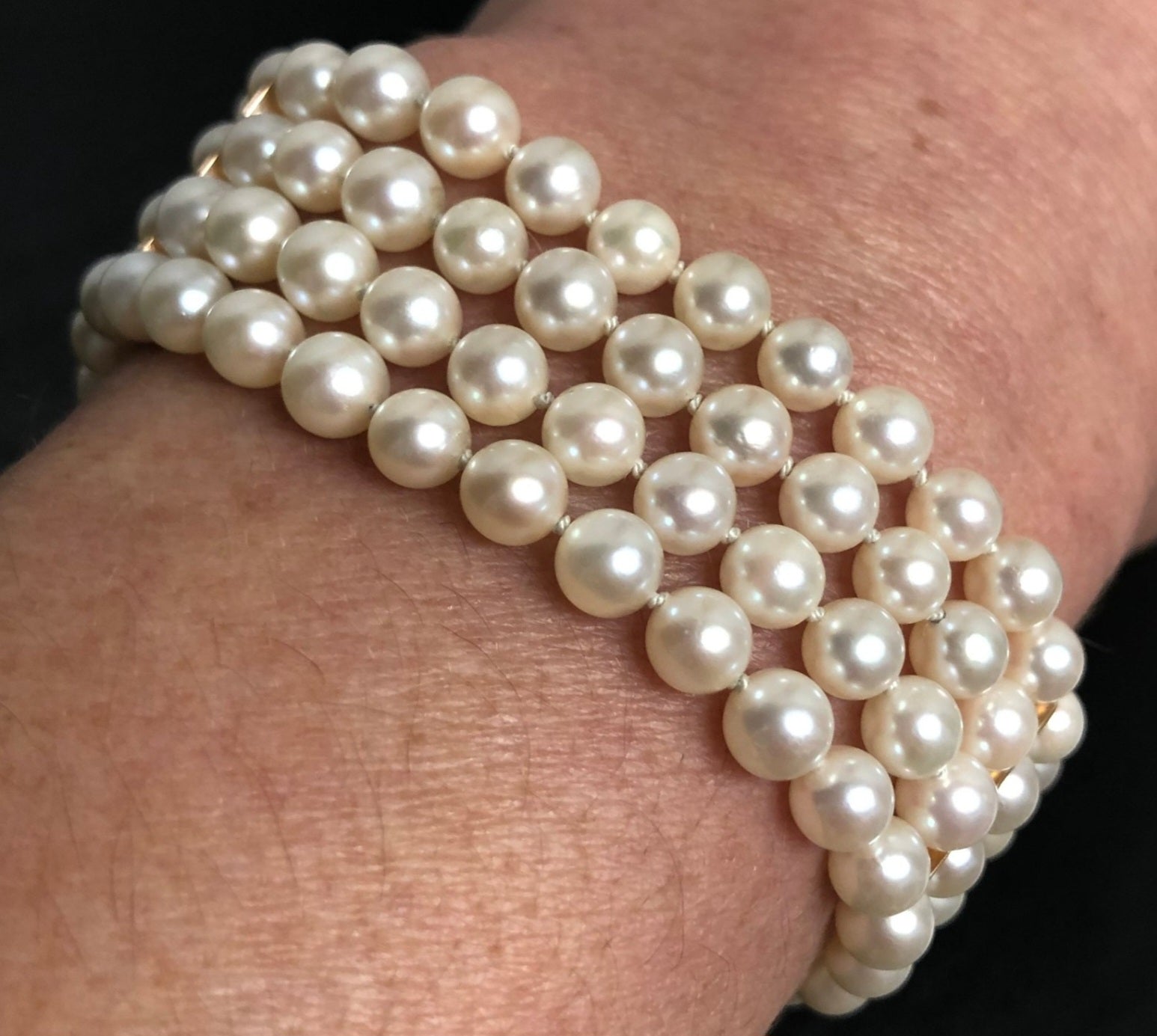Bracciale in oro 18k e perle naturale akoya