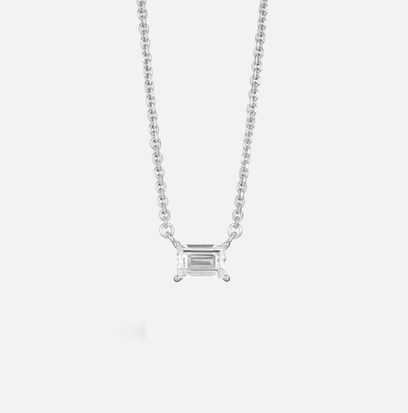 Collana punto luce in oro e diamante naturale smeraldo 0.22ct