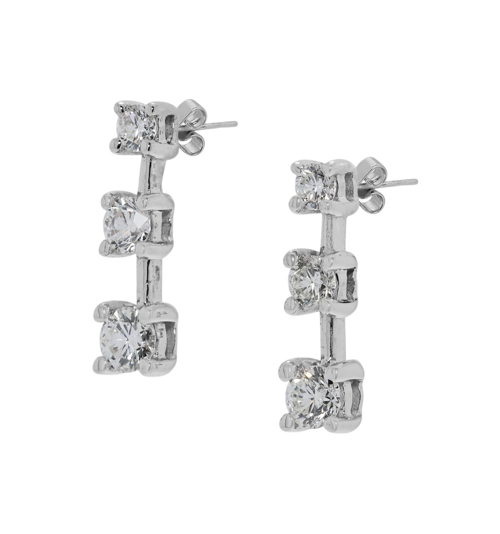 Orecchini punto luce trilogy in oro bianco e diamanti naturali 0.30ct