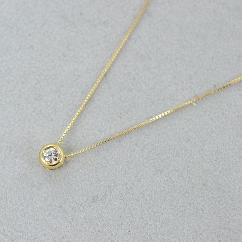 ciondolo  punto luce certificato HRD a cipollina in oro bianco e diamanti naturale  0,07 ct