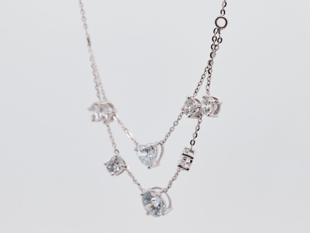 Collana - 18 carati Oro bianco - 3.34ct. tw. Diamante Naturali