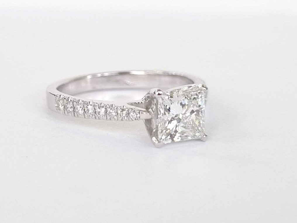 Anello di fidanzamento - 18 carati Oro bianco - 1.20ct. tw. Diamante (Naturale) - Diamante