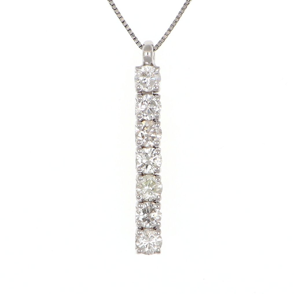 Collana con ciondolo - 18 carati Oro bianco 0.60ct  Diamante (Naturale)