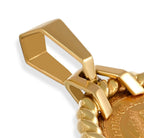 Ciondolo in oro giallo con sterline ELISABETTA II incastonato oro 22k