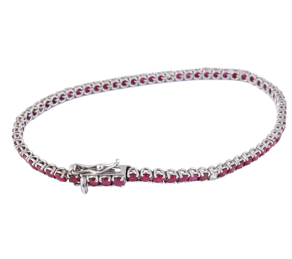 Bracciale - 18 carati Oro bianco - 4.30ct. tw. Rubino - Diamante