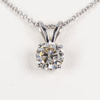 Collana con ciondolo - 18 carati Oro Bianco- 0.90ct. tw. Diamante