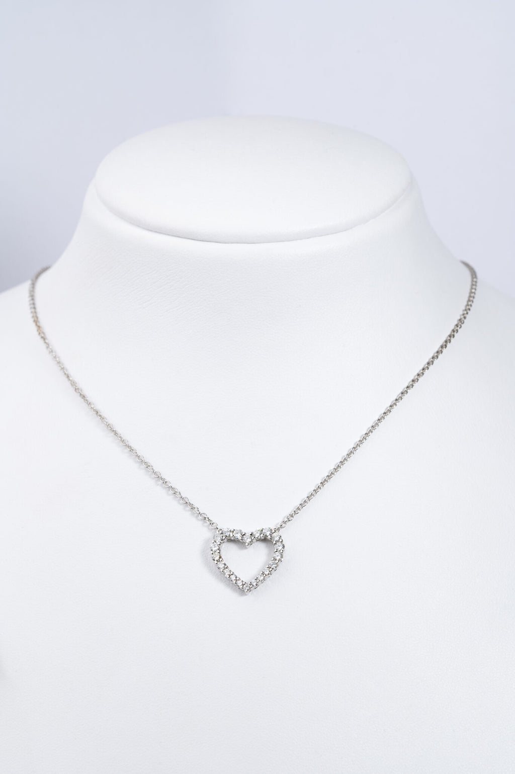 Collana Cuore - 18 carati Oro bianco - 1.00 ct. tw. Diamante Naturali