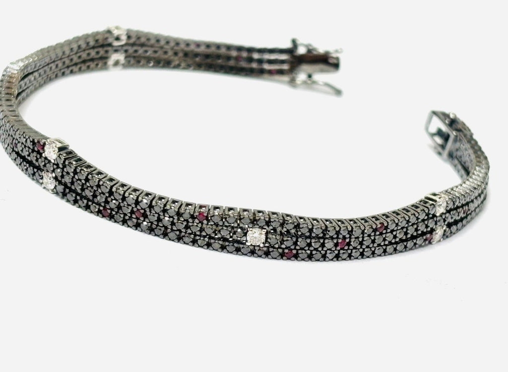 Bracciale tennis in oro bianco e diamanti naturali 9.60ct