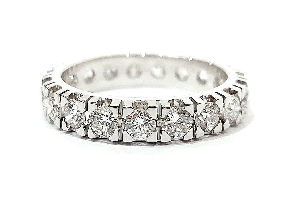 anello veretta in oro bianco 18k con diamanti naturali 1,45 ct