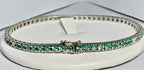 Bracciale tennis - 18 carati Oro bianco - 6.38ct. tw. Smeraldo - Diamante