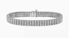 Bracciale tennis in 3 Fila diamante naturale Taglio Rotondo  6.72CT