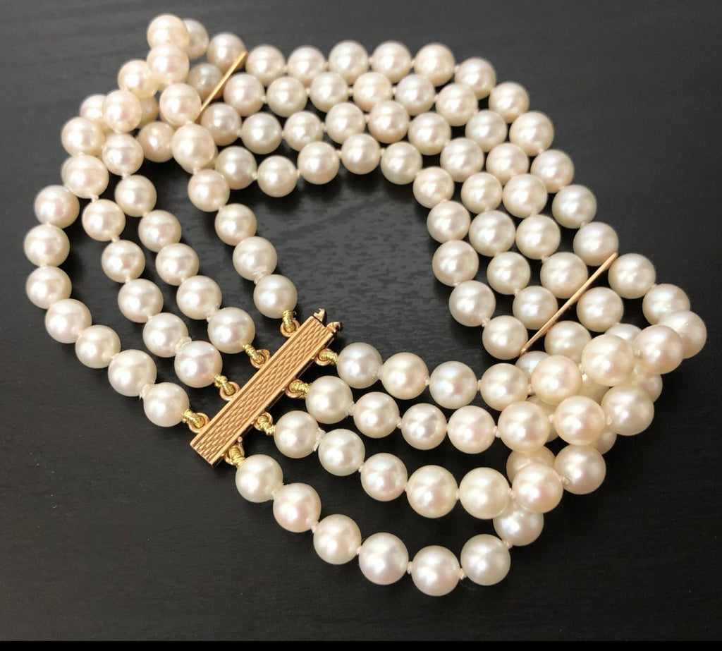 Bracciale in oro 18k e perle naturale akoya