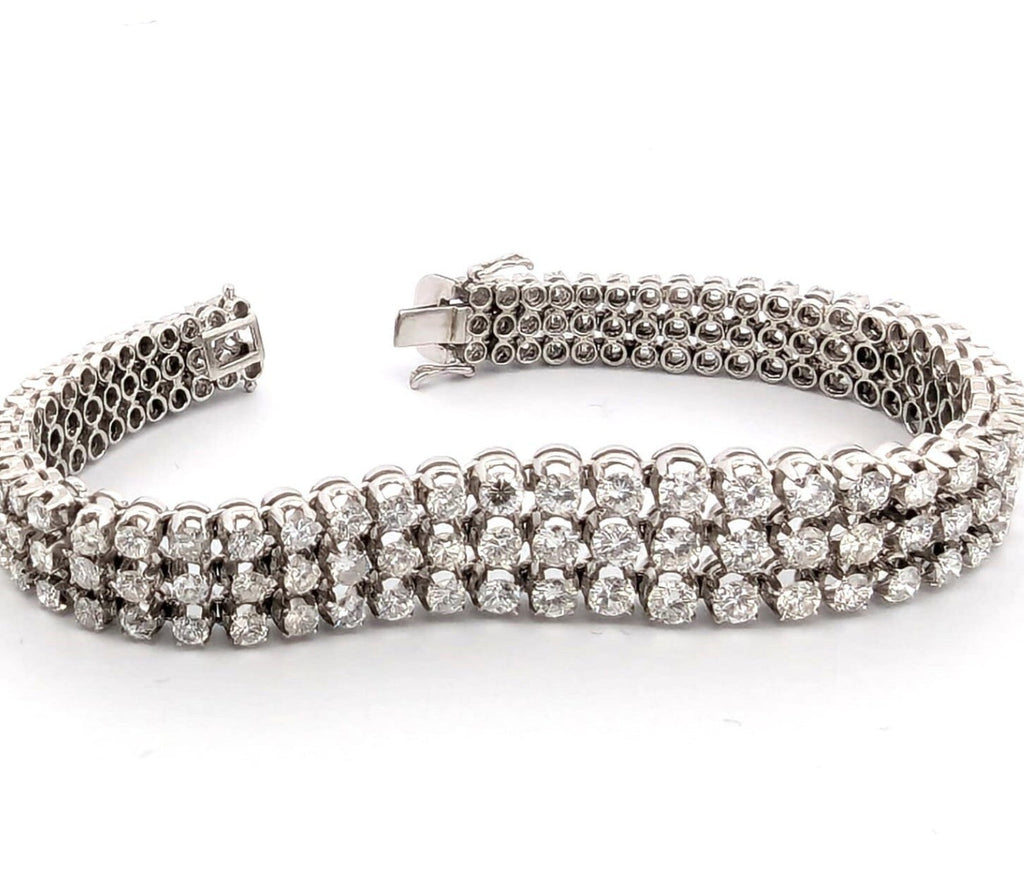 Bracciale Tennis - 18 carati Oro bianco, 14 ct Diamante (Naturale)