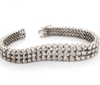 Bracciale Tennis - 18 carati Oro bianco, 14 ct Diamante (Naturale)
