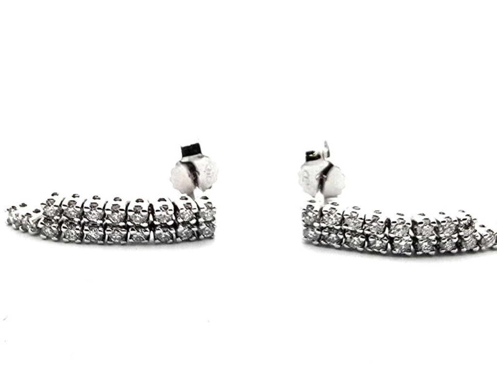 Orecchini tennis in oro bianco e diamanti naturali