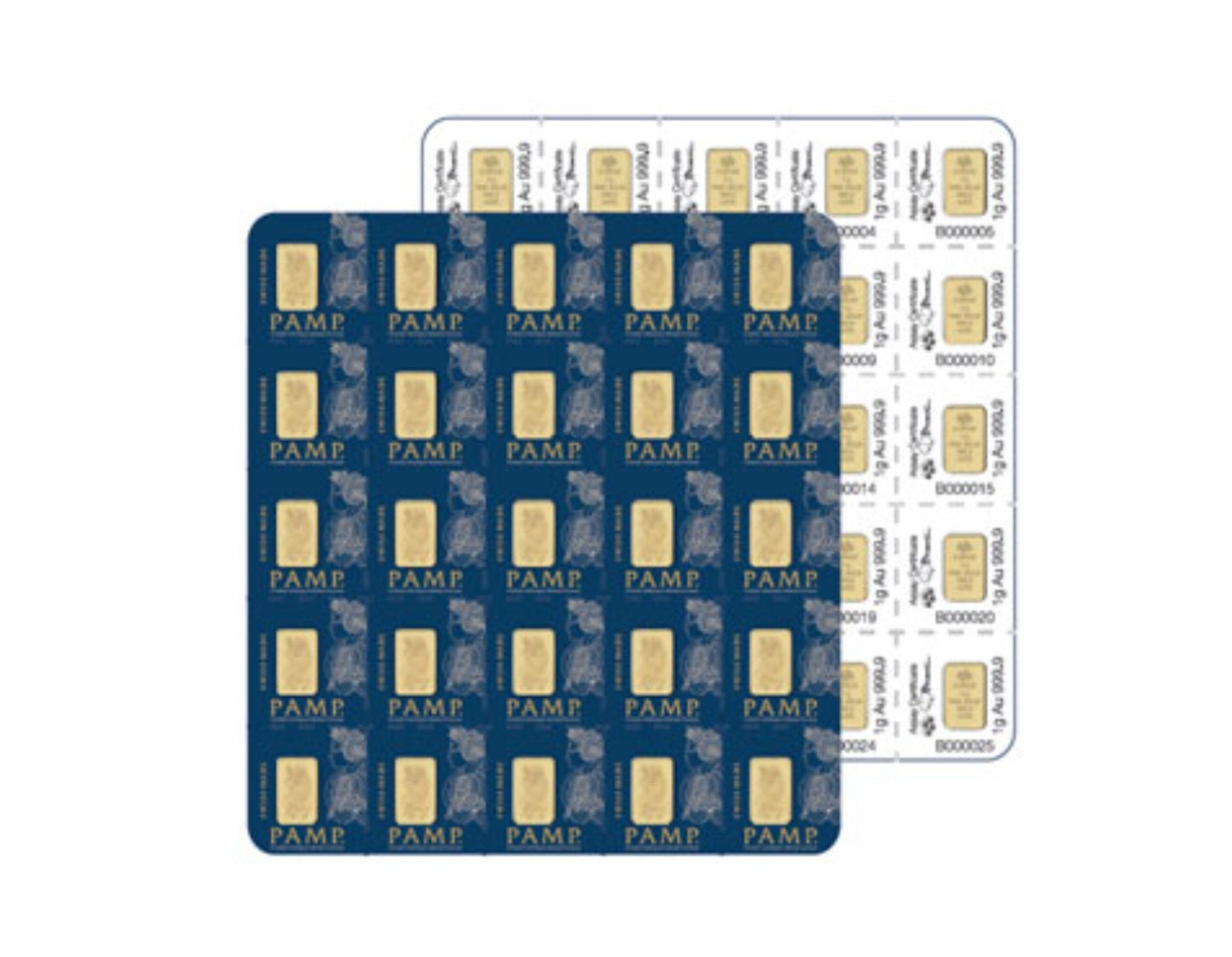 Lingotto d’oro multigrammo 24k 25x1 grammo