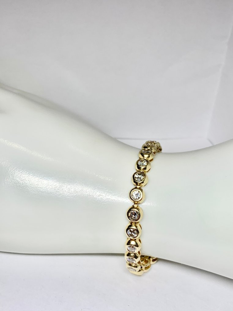 Bracciale tennis - 18 carati Oro giallo - 5.00ct. tw. Diamante (Naturale)