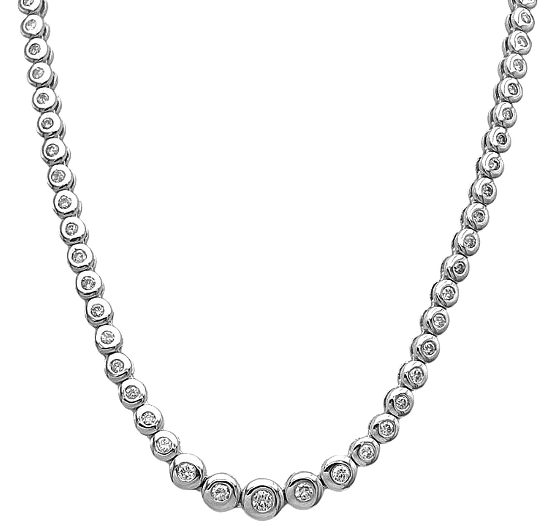 Collana collier tennis a cipollina in oro e diamanti naturali 6.40ct