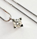 Collana con ciondolo -18 carati Oro bianco Diamante (Naturale) - Diamante 0.45ct