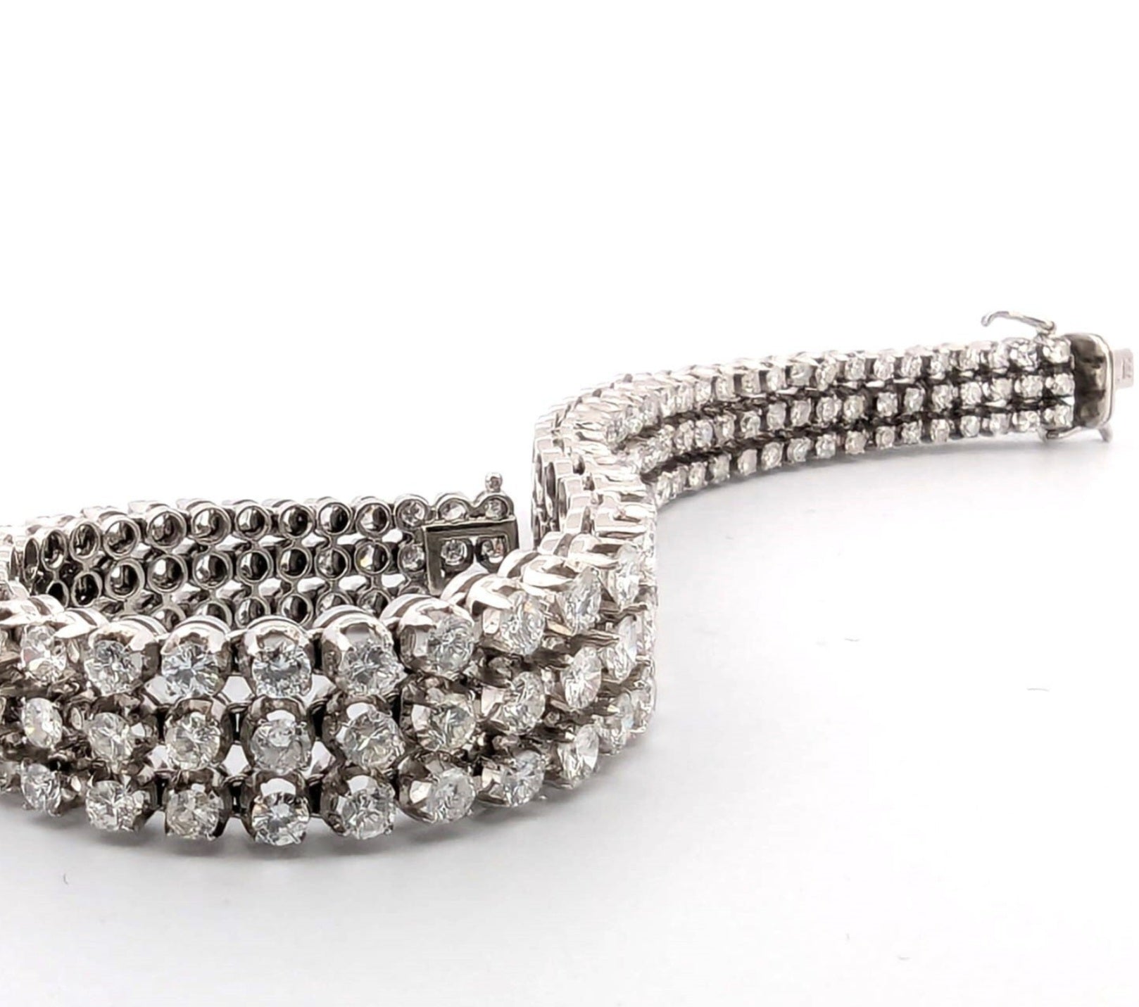 Bracciale Tennis - 18 carati Oro bianco, 14 ct Diamante (Naturale)