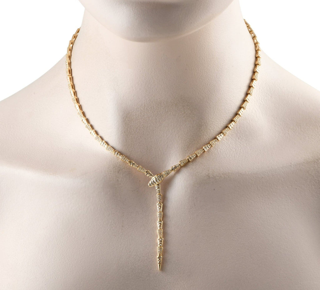 Collana serpente in oro giallo 18k e diamanti naturali 2.50ct