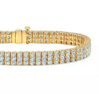 Bracciale tennis in 3 Fila diamante naturale Taglio Rotondo  6.72CT
