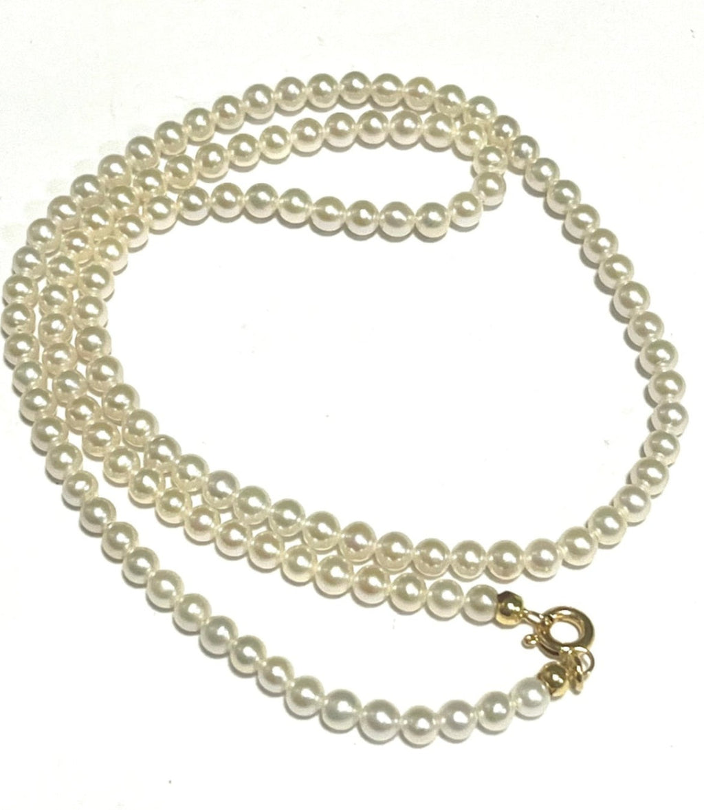 Collana in oro giallo 18k e perle naturale akoya