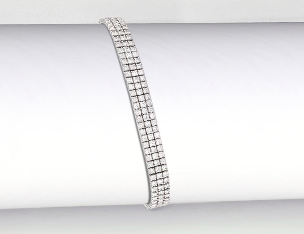 Bracciale tennis oro bianco e diamanti naturali 15ct