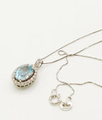 Collana - oro 18 carati Oro bianco Acquamarina - Diamante