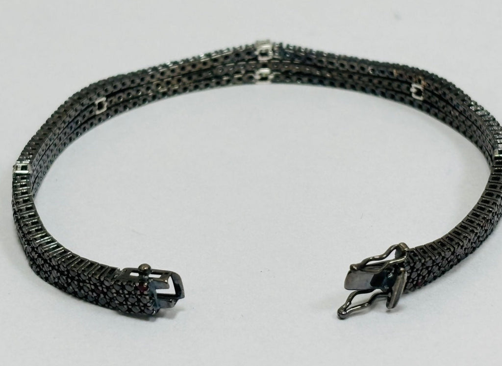 Bracciale tennis in oro bianco e diamanti naturali 9.60ct