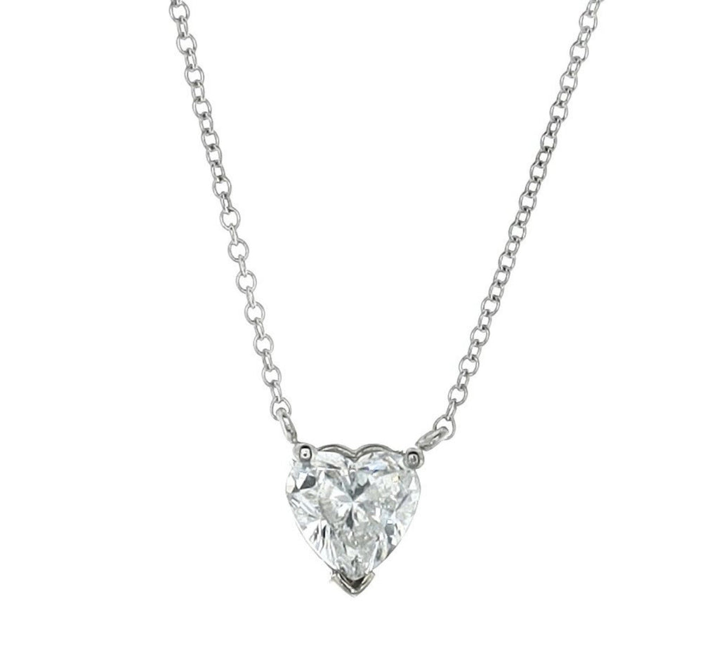 Collana punto luce in oro e diamante naturale cuore 0.44ct