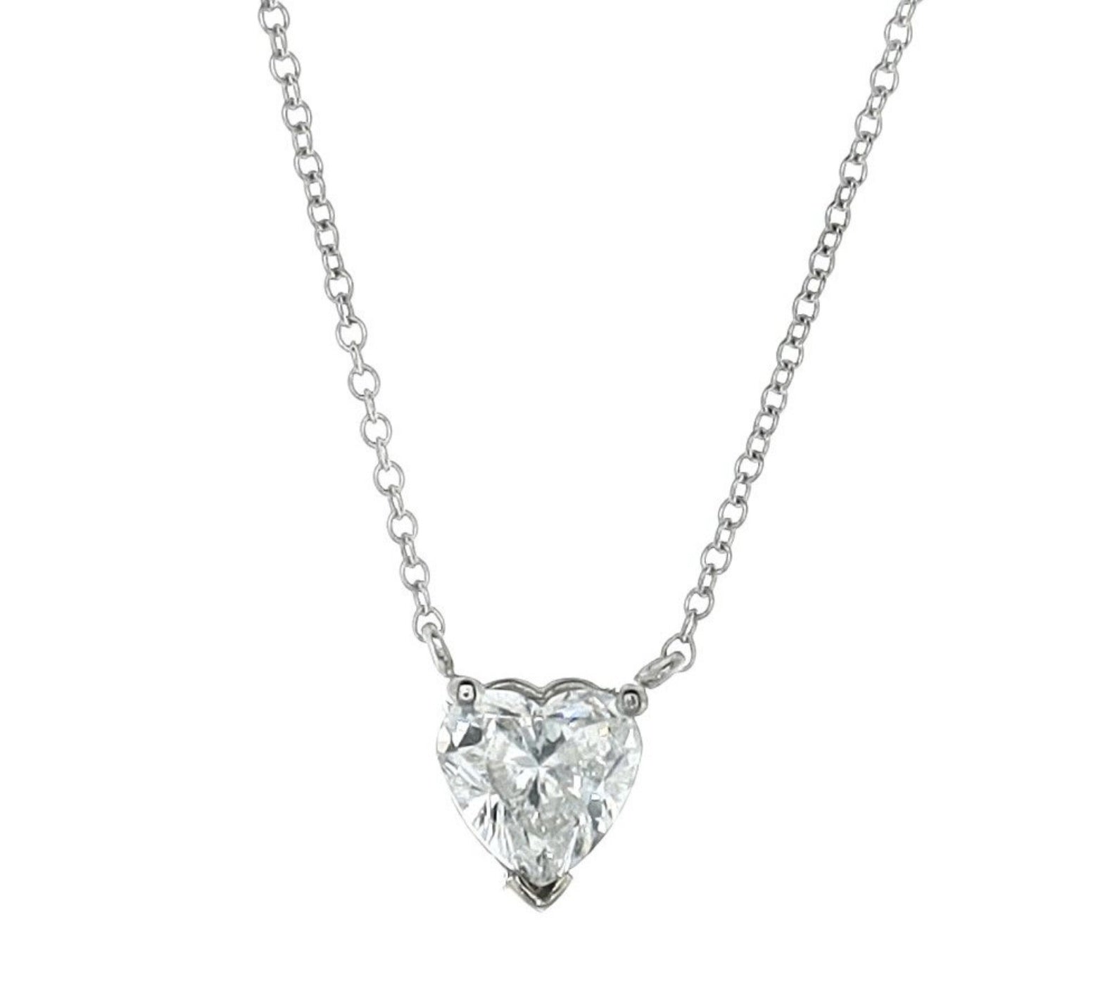 Collana punto luce in oro e diamante naturale cuore 0.44ct
