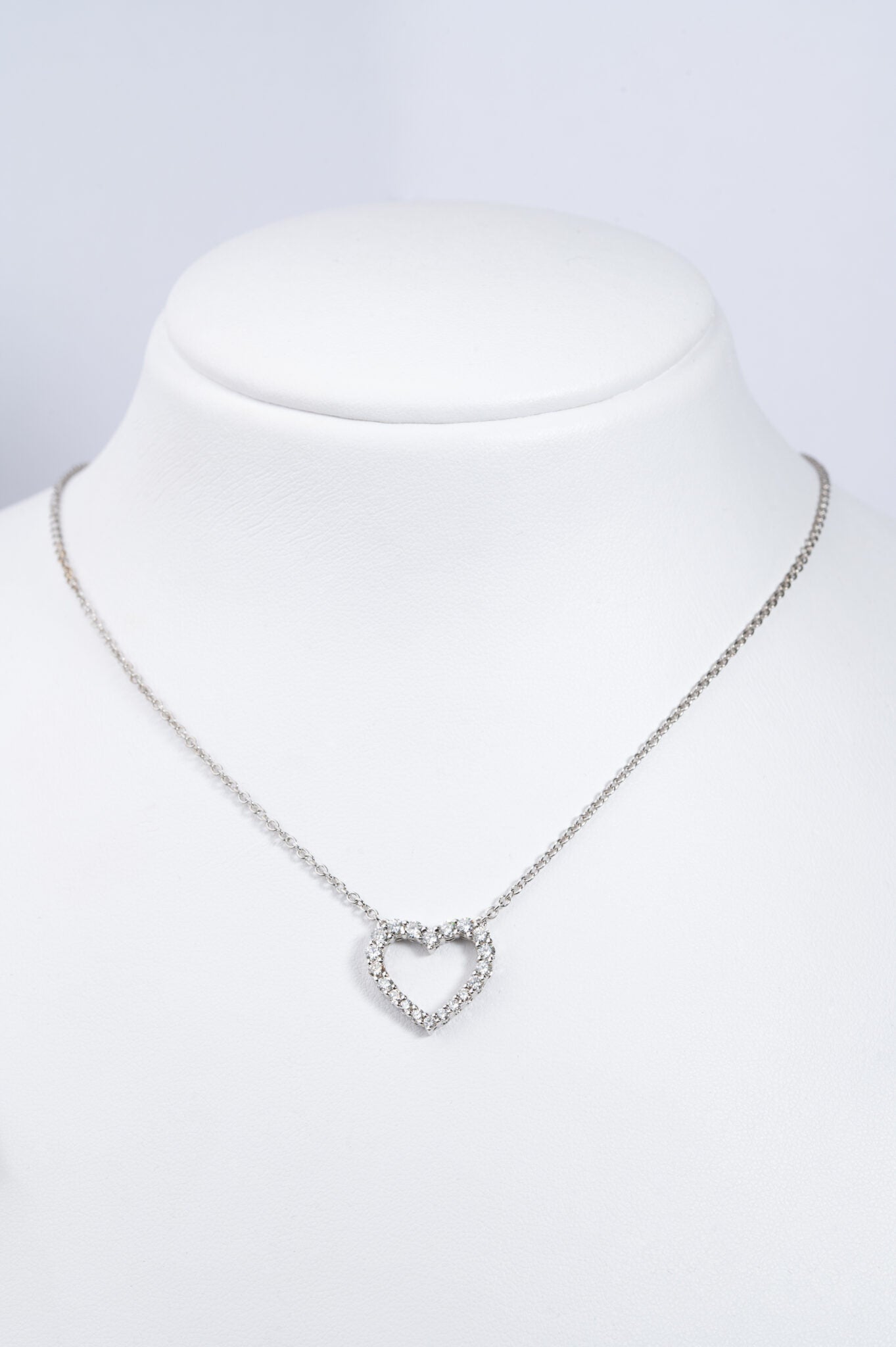 Collana Cuore - 18 carati Oro bianco - 1.00 ct. tw. Diamante Naturali