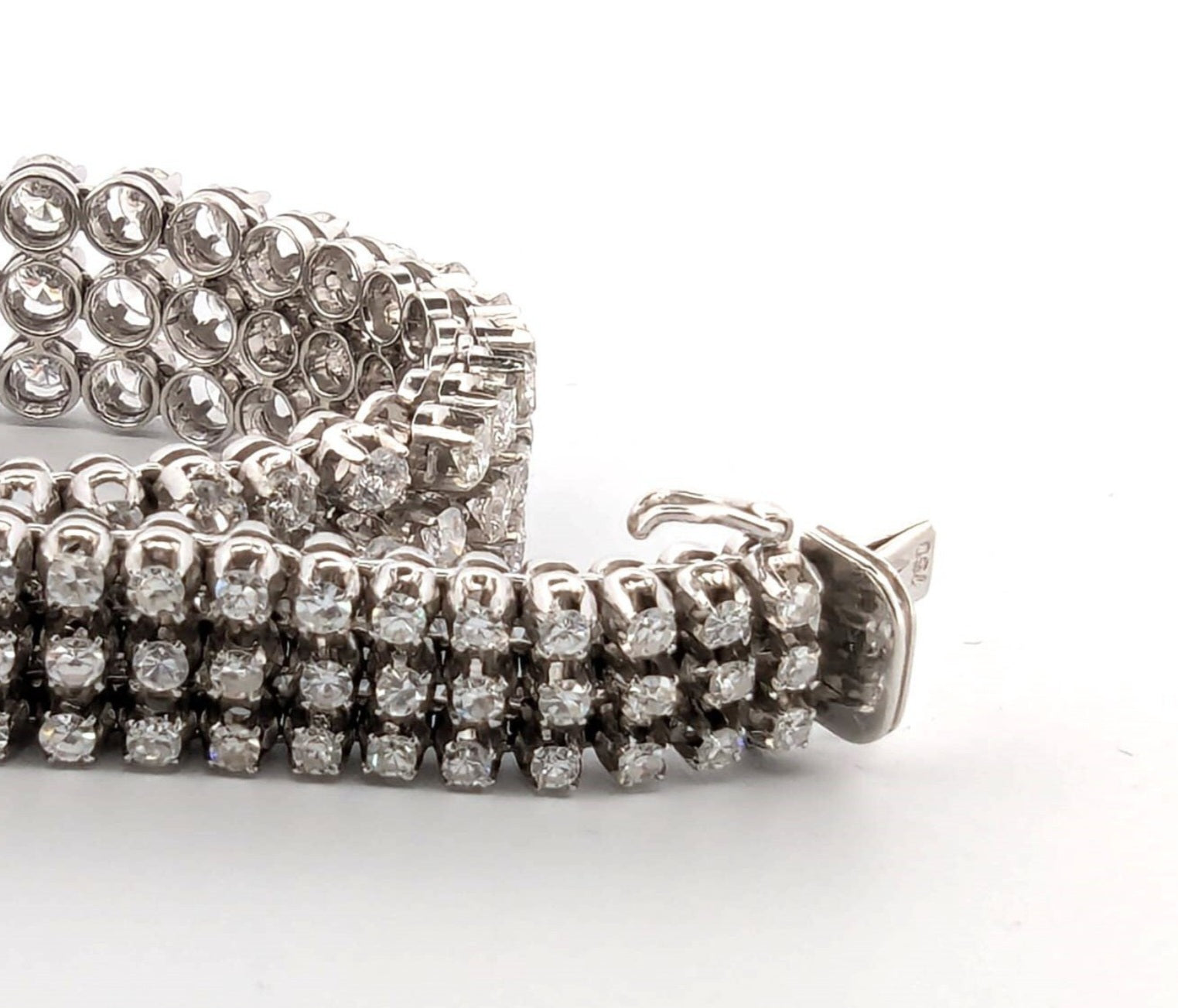 Bracciale Tennis - 18 carati Oro bianco, 14 ct Diamante (Naturale)