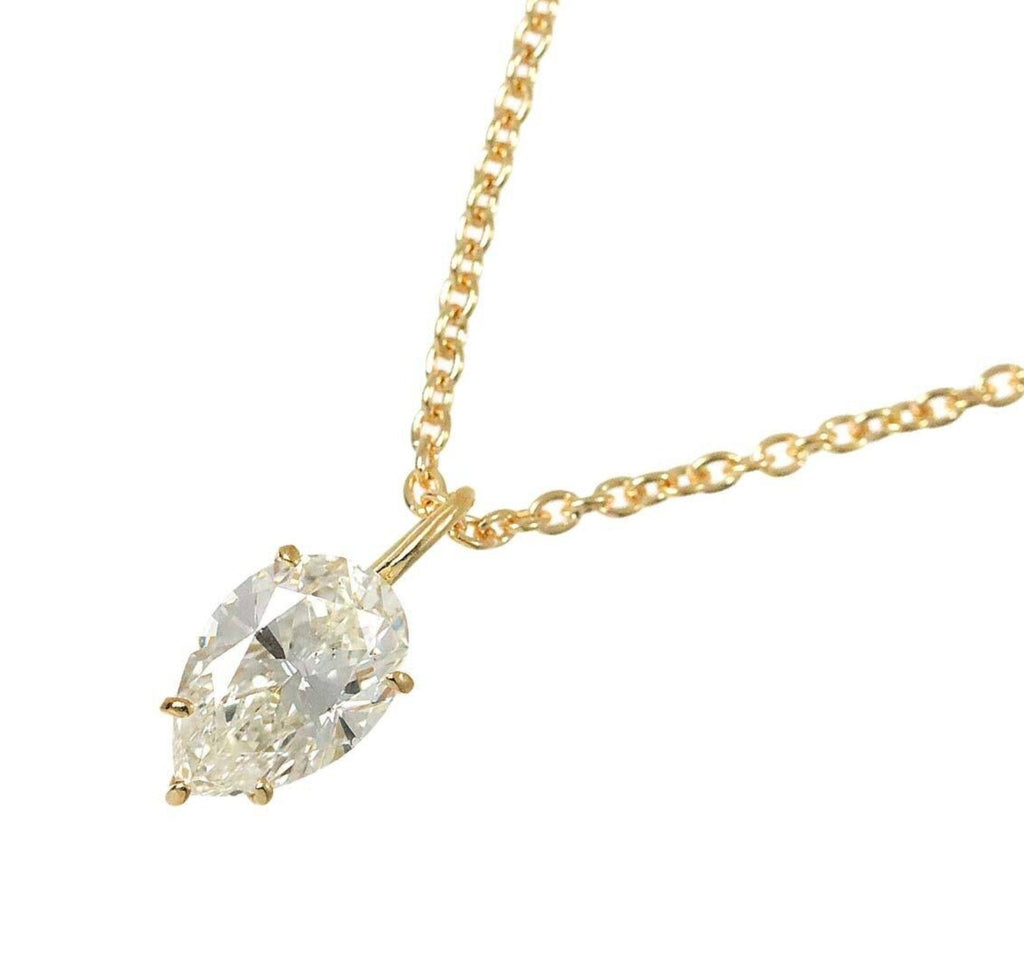 Collana  in oro 18k e diamante naturale pera certificato IGI 0.50ct D IF