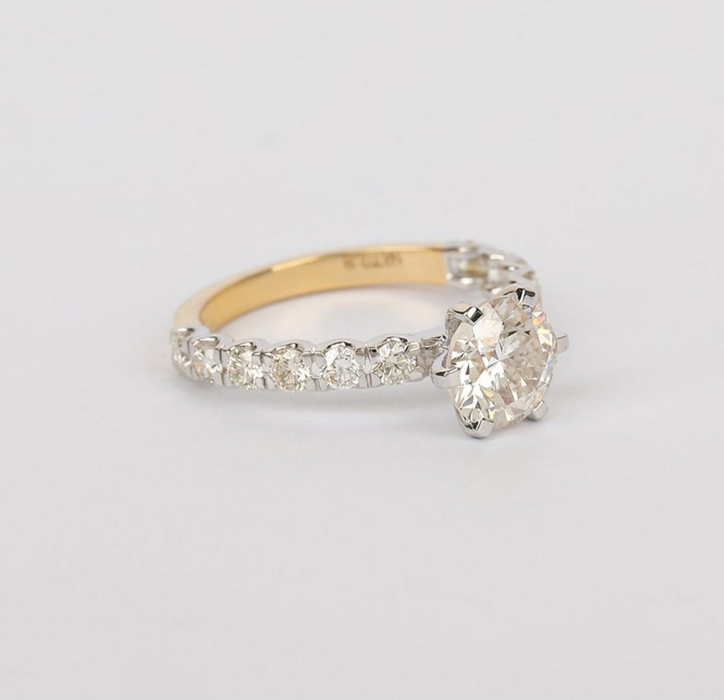 Anello di fidanzamento - 18k Oro giallo - 2.18ct. tw. Diamante (Naturale) - Diam