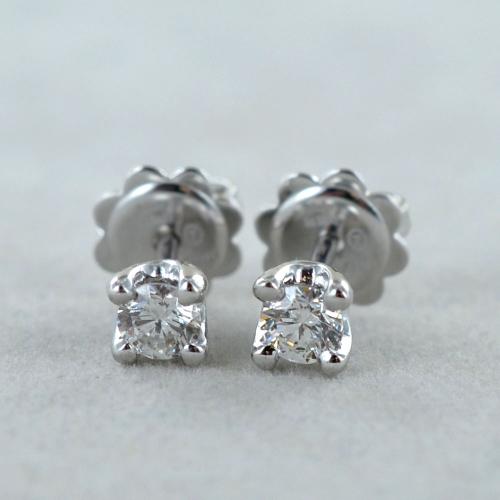 orecchini punto luce certificato HRD con 2 diamanti naturali 0,40 ct