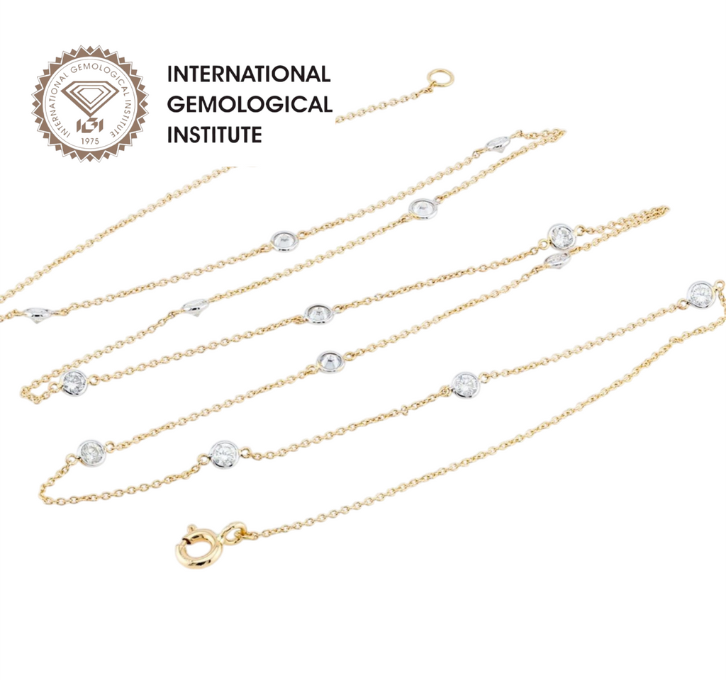 Collana in oro giallo 18k e diamanti naturali  2.10 ct