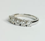 Anello veretta a 5 diamanti naturali 0.50ct certificato IGI D VVS1