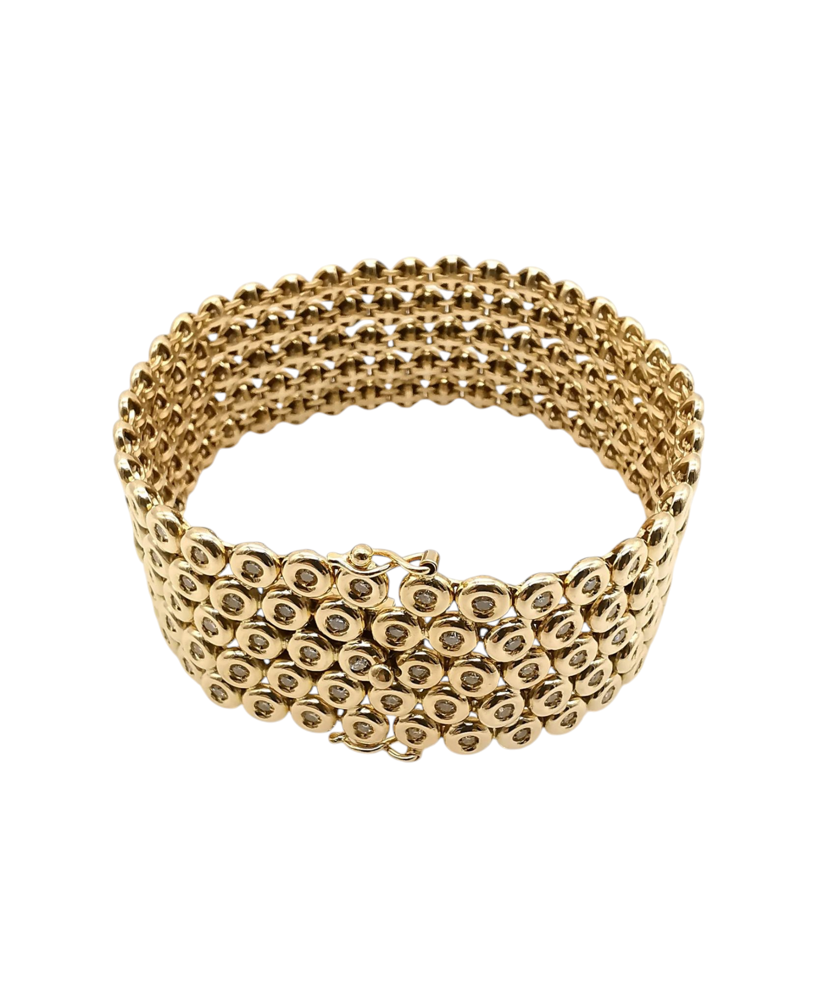 Bracciale tennis in oro giallo e diamanti naturali 25.20 ct